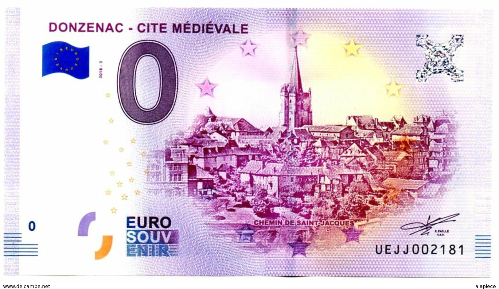 Billet Touristique - France - 0 Euro - Donzenac - Cité Médieval (2018-3) - Privatentwürfe