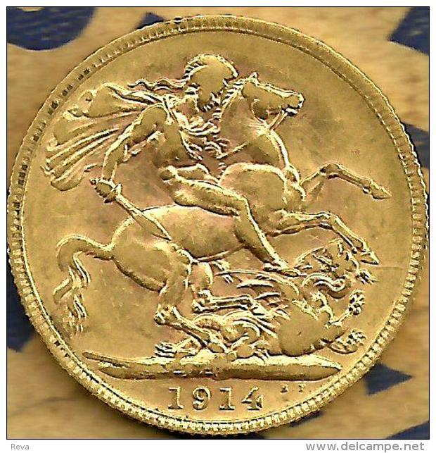 AUSTRALIA 1 SOVEREIGN ST GEORGE DRAGON FRONT KGV HEAD BACK 1914 P PERTH AU GOLD VF+ READ DESCRIPTION CAREFULLY!!! - Other & Unclassified
