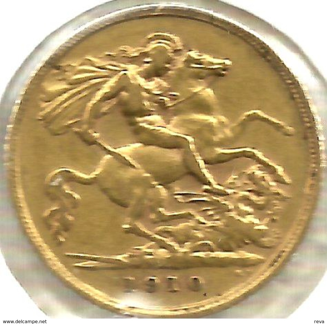 AUSTRALIA 1/2 SOVEREIGN ST GEORGE DRAGON FRONT KEVII HEAD BACK 1910 S AU GOLD VF+ READ DESCRIPTION CAREFULLY!!! - Sonstige & Ohne Zuordnung