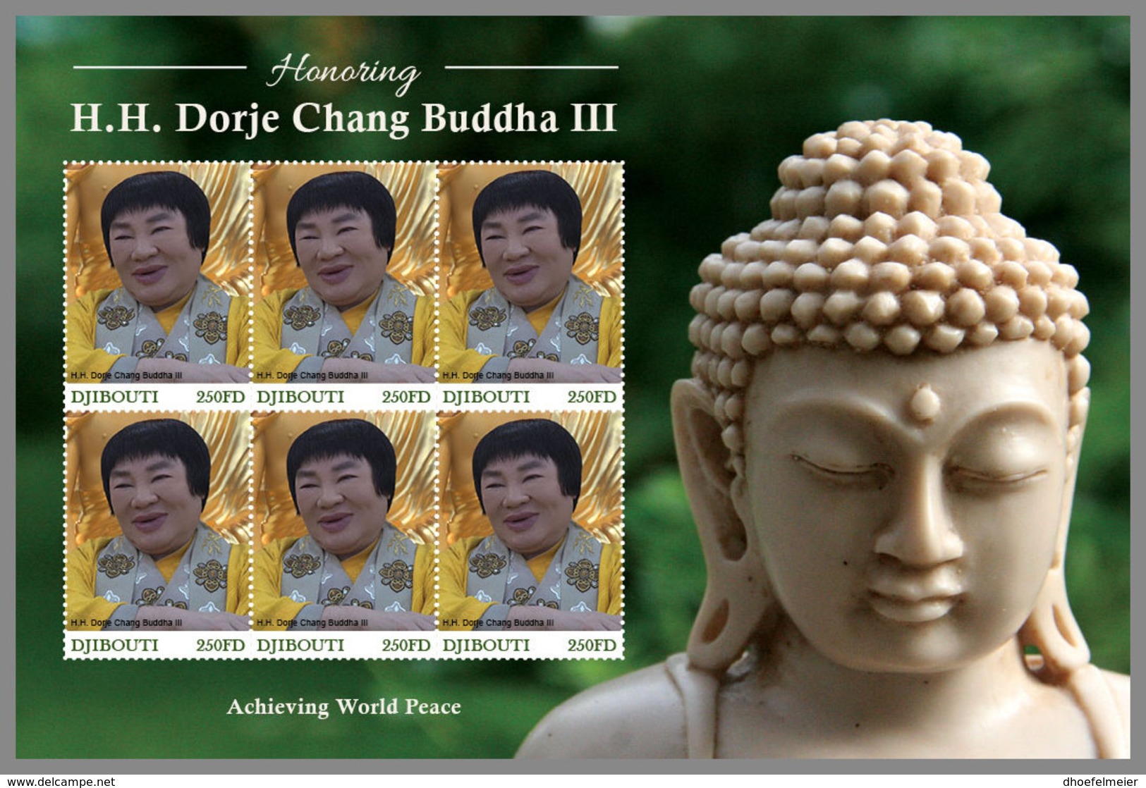 DJIBOUTI 2020 MNH Honoring H.H. Dorje Chang Buddha III M/S - OFFICIAL ISSUE - DHQ2033 - Buddhism