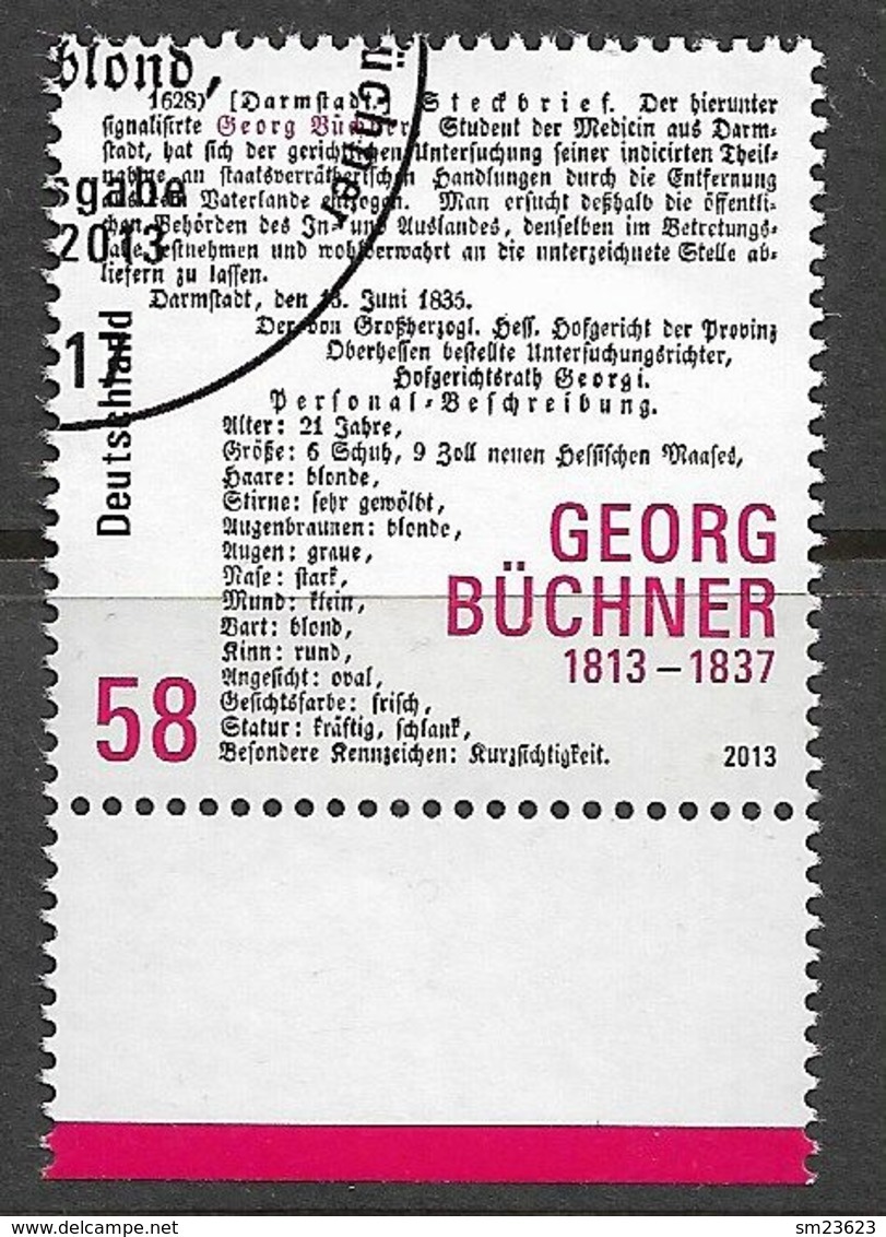 BRD 2013  Mi.Nr. 3031 , 200. Geburtstag Von Georg Büchner - Gestempelt / Fine Used / (o) - Gebruikt
