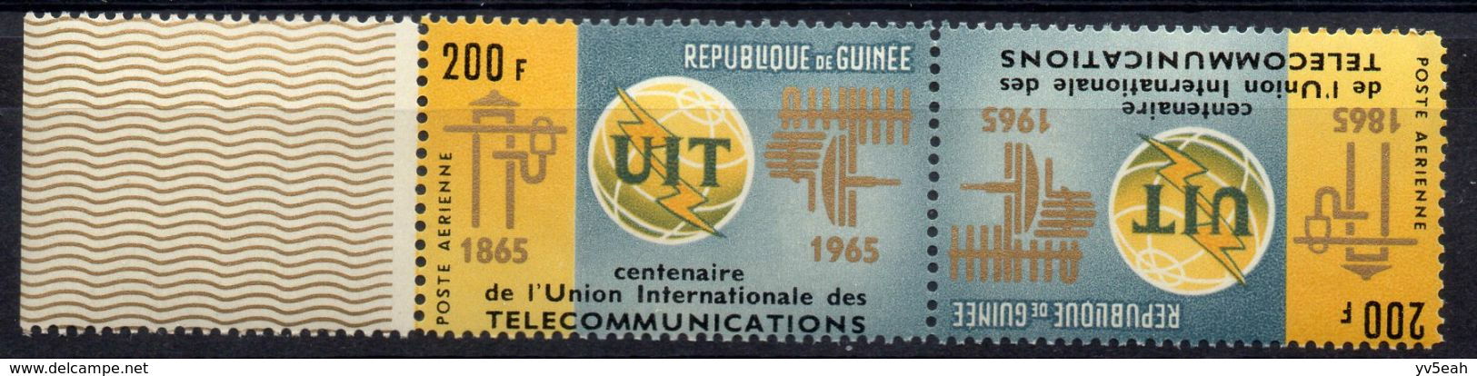 GUINEA/1965/MNH/SC# C73-C74/ ITU CENTENARY / TELECOMUNICATIONS / TETEBECHE - OIT
