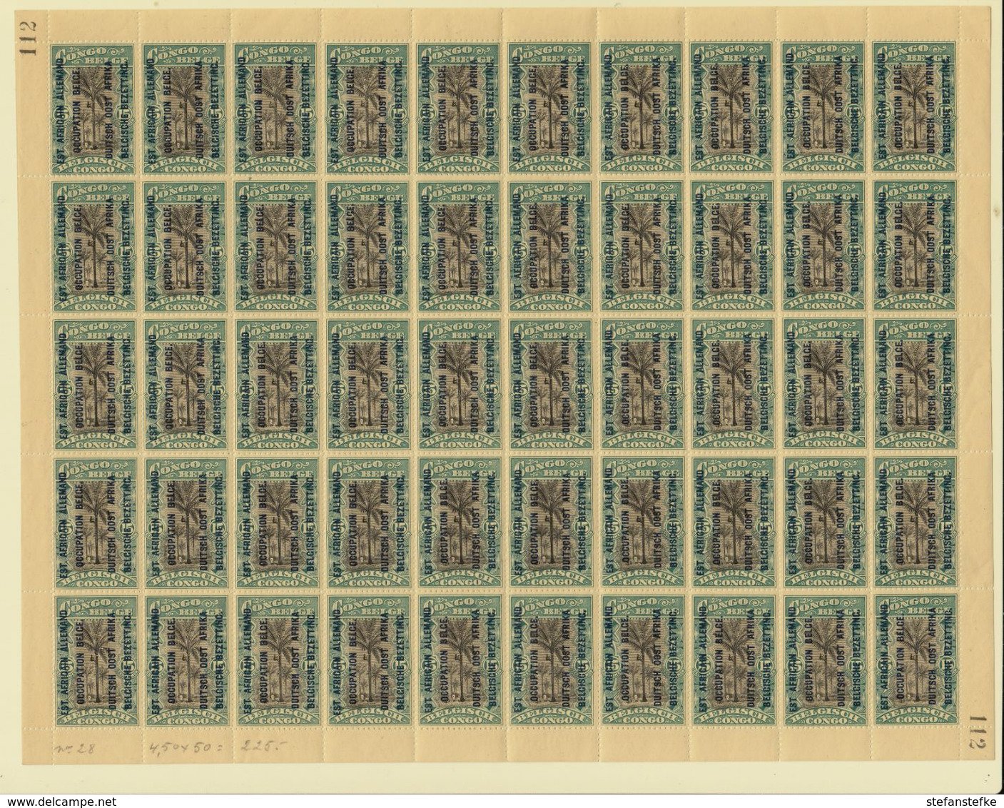 Ruanda - Urundi Ocb Nr :  30 Type B T14  ** MNH  (zie  Scan) IV1C1 Surcharge L2 - Volledige Vellen