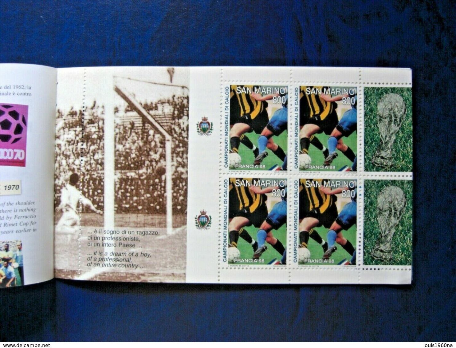 1998 SAN MARINO LIBRETTO MONDIALI DI CALCIO FRANCIA MNH ** - Markenheftchen