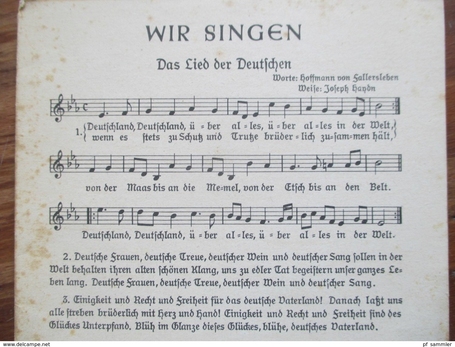 2.Weltkrieg Liedtexte / Noten Wir Singen Z.B. Das Lied Der Deutschen, Horst-Wessel-Lied, Matrosenlied Usw.. - Scores & Partitions