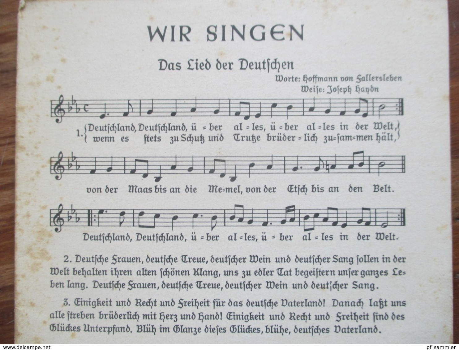 2.Weltkrieg Liedtexte / Noten Wir Singen Z.B. Das Lied Der Deutschen, Horst-Wessel-Lied, Matrosenlied Usw.. - Partituras