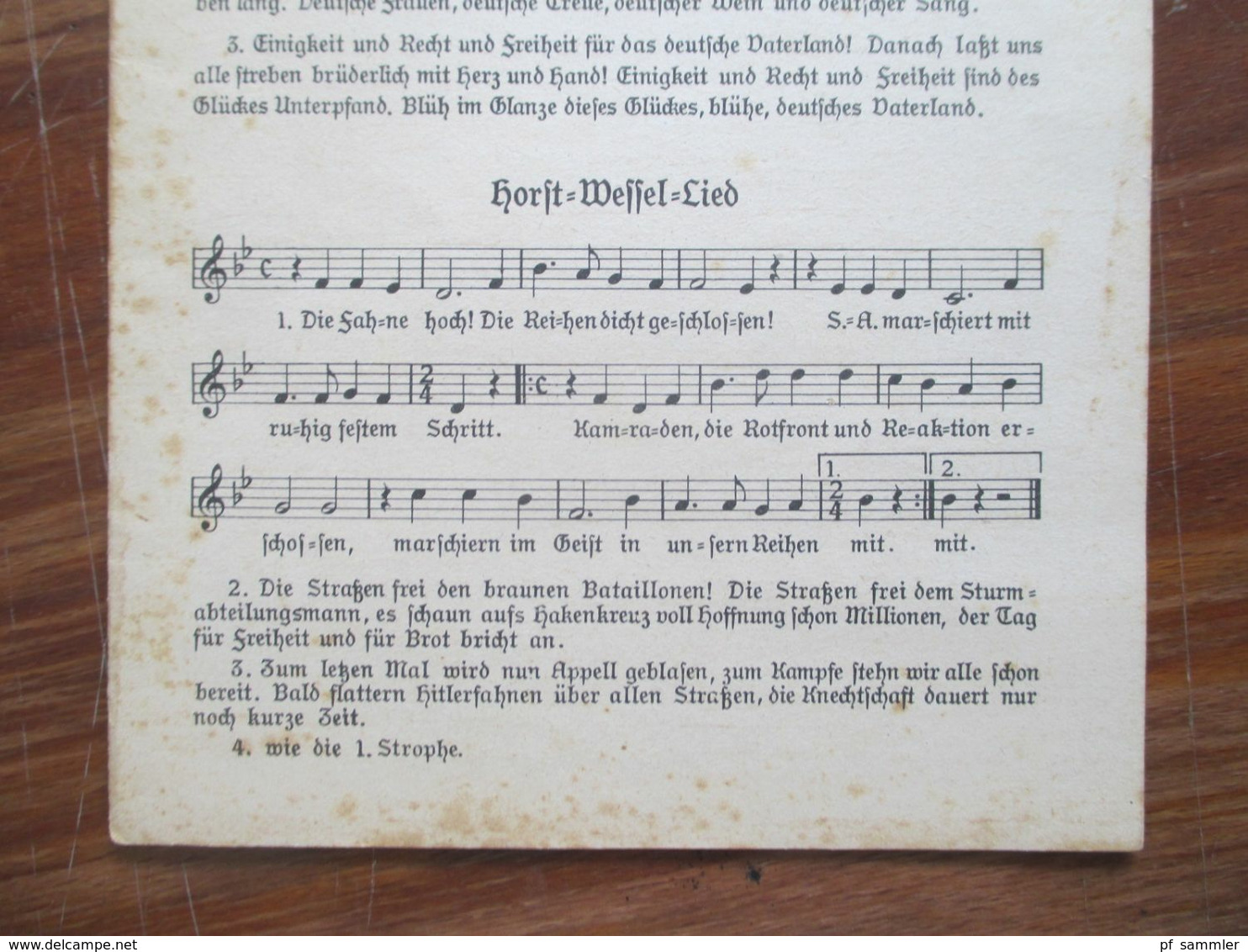 2.Weltkrieg Liedtexte / Noten Wir Singen Z.B. Das Lied Der Deutschen, Horst-Wessel-Lied, Matrosenlied Usw.. - Scores & Partitions