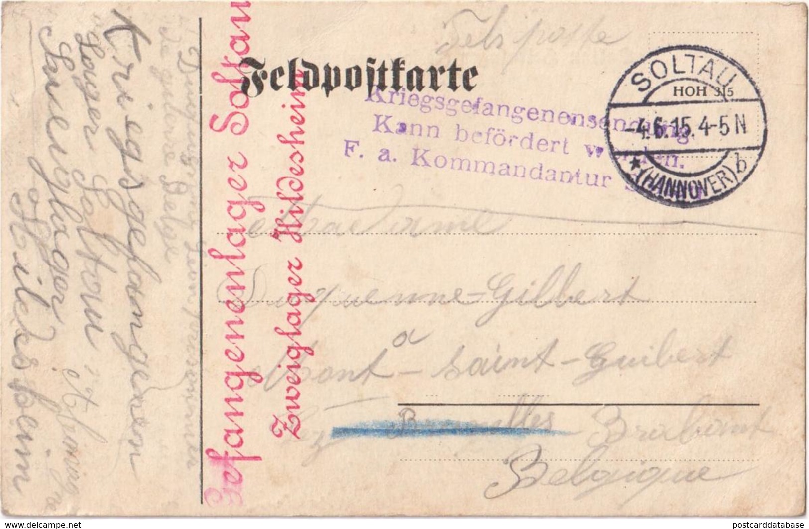 Soltau - Kriegsgefangenensendung 1915 - Soltau