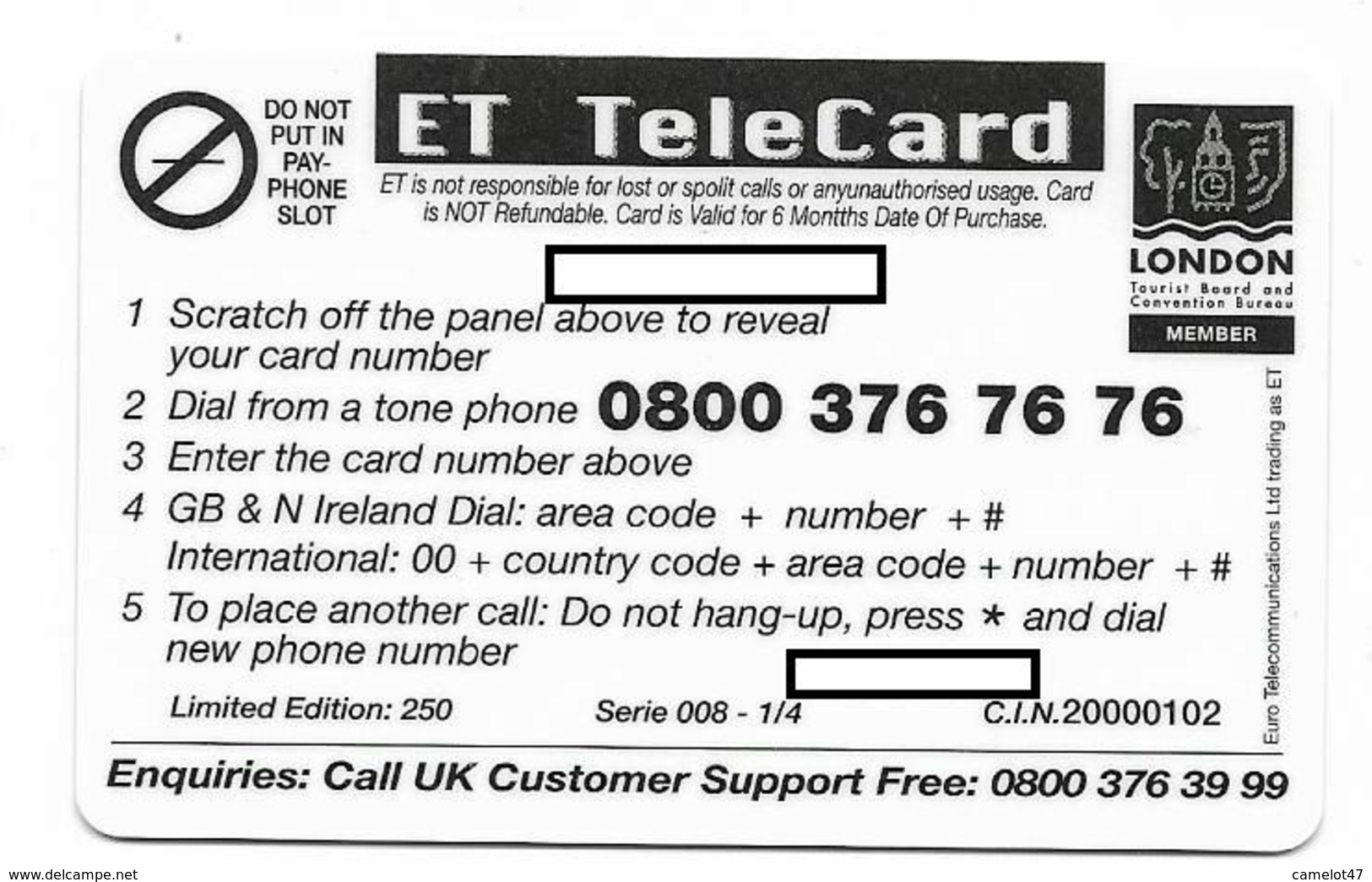 The Beatles, ET Telecard, U.K. Prepaid Phone Card, PROBABLY FAKE, # Beatles-18 - Musik