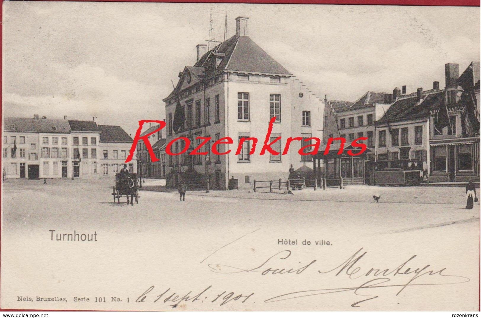 Turnhout Hotel De Ville Geanimeerd (in Zeer Goede Staat) 1901 Kempen - Turnhout