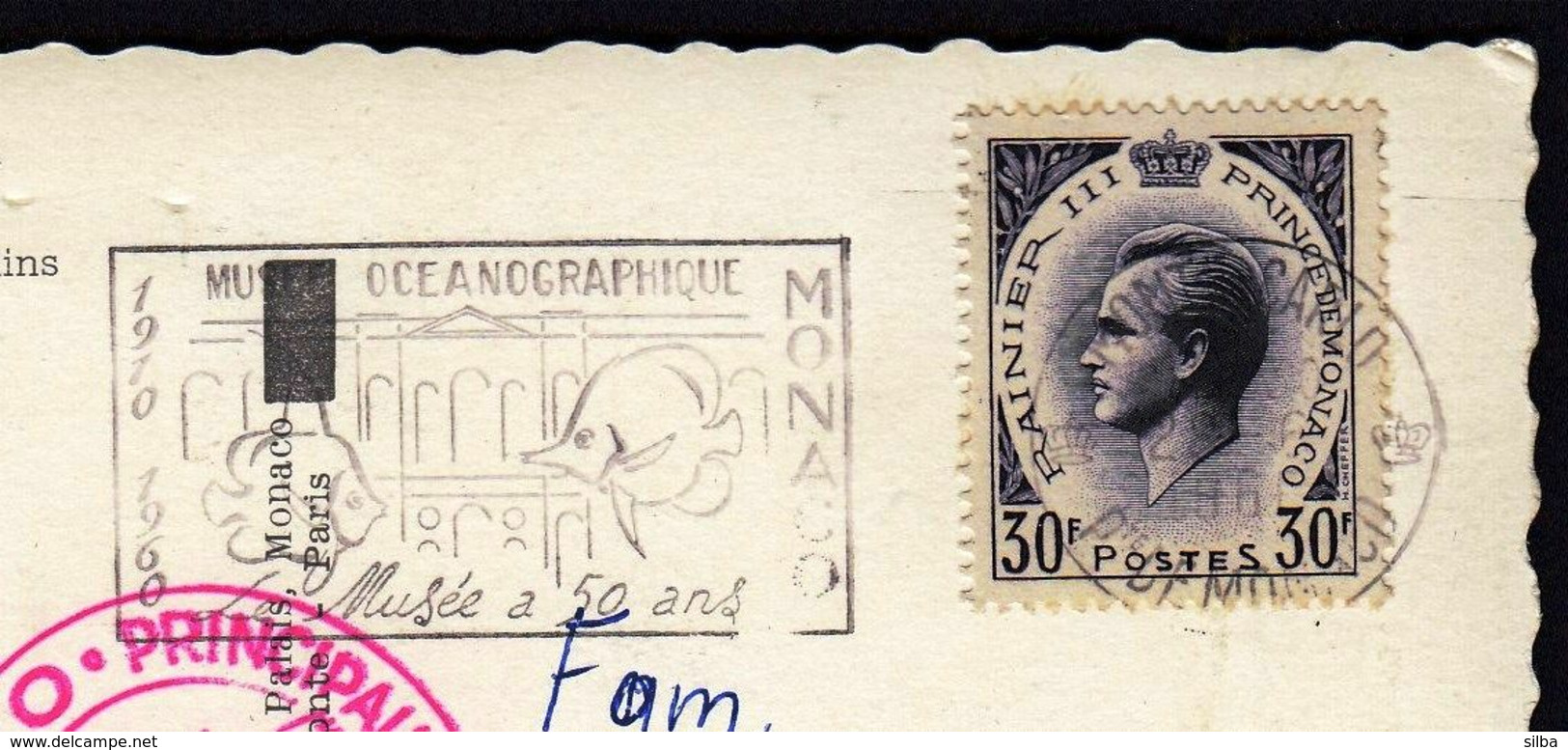 Monaco Monte Carlo 1960 / Oceanographic Museum, Musee Oceanographique 50 Ans / Fish / Machine Stamp, Flamme - Maschinenstempel (EMA)