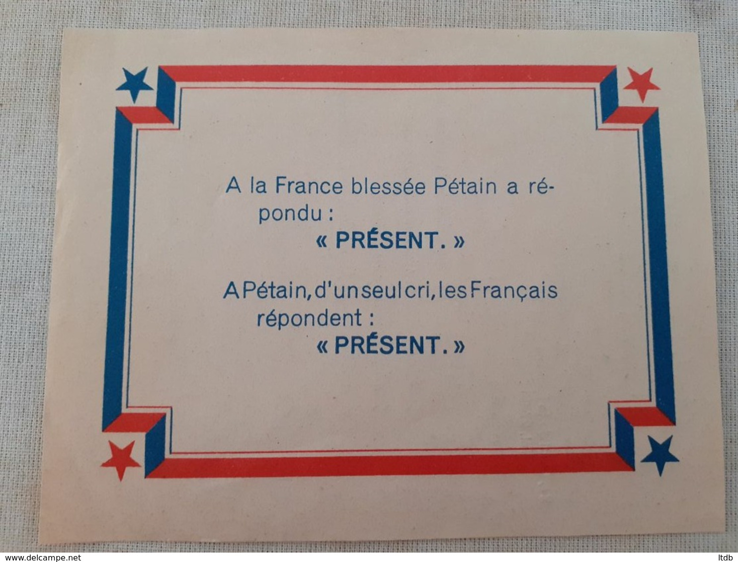 LEGION FRANCAIS DES COMBATTANTS WW2 1939 1945 Section De Nimes Invitation.  RARE - Historische Documenten