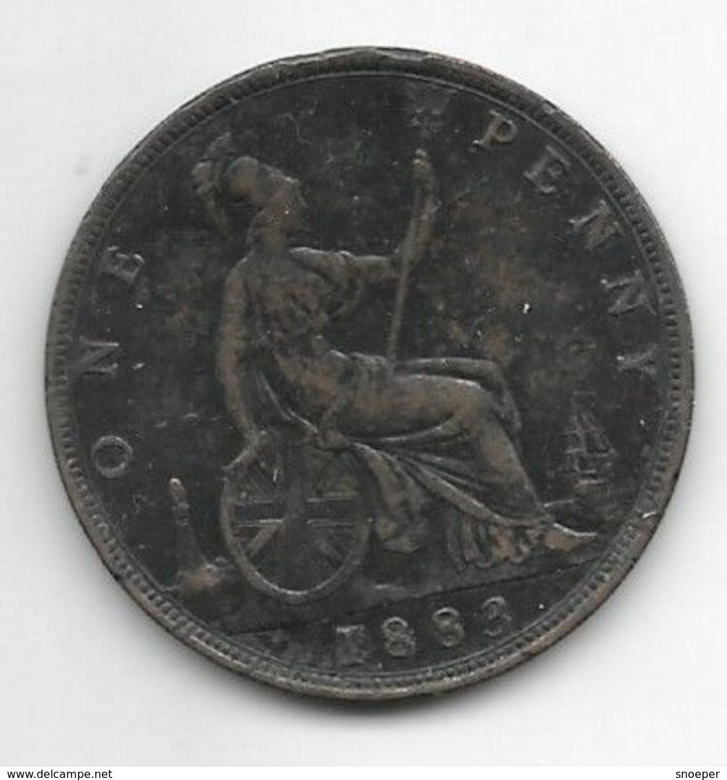 *great Britain 1 Penny 1883 Km 755  Vf - D. 1 Penny