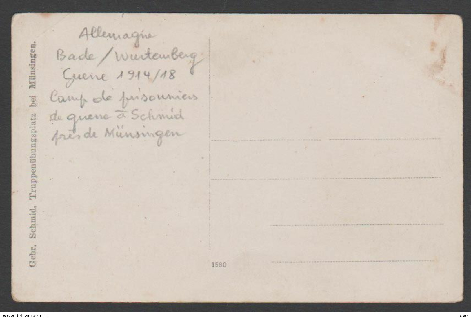 FRANCE/ ALLEMAGNE (Guerre 1914/18) Bon Plan Sur Des Prisonniers Se Guerre à Schmid Près De Münsingen........ - Münsingen