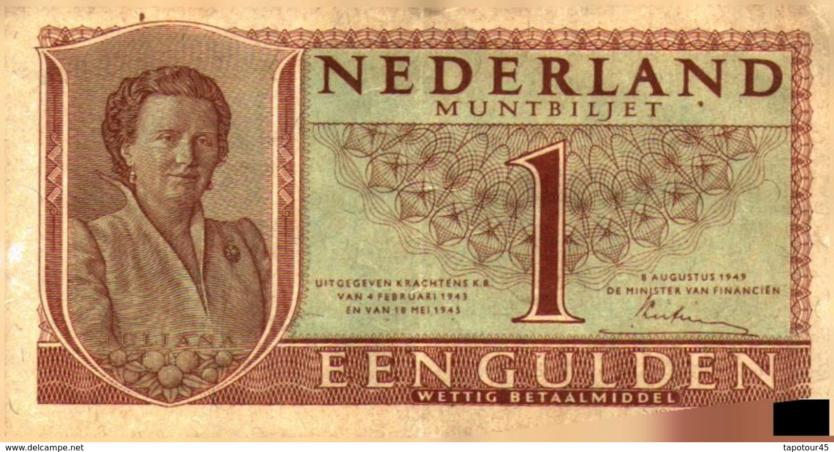 Tapp 1) Billet  > Pays-Bas > 18/05/1945 / 1 Gulden - Andere & Zonder Classificatie