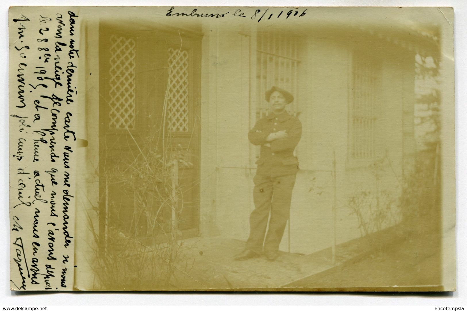 CPA - Carte Postale - France - Carte Photo - Embrun - Portrait D'un Homme En Tenue Militaire - 1906 (D13582) - Embrun