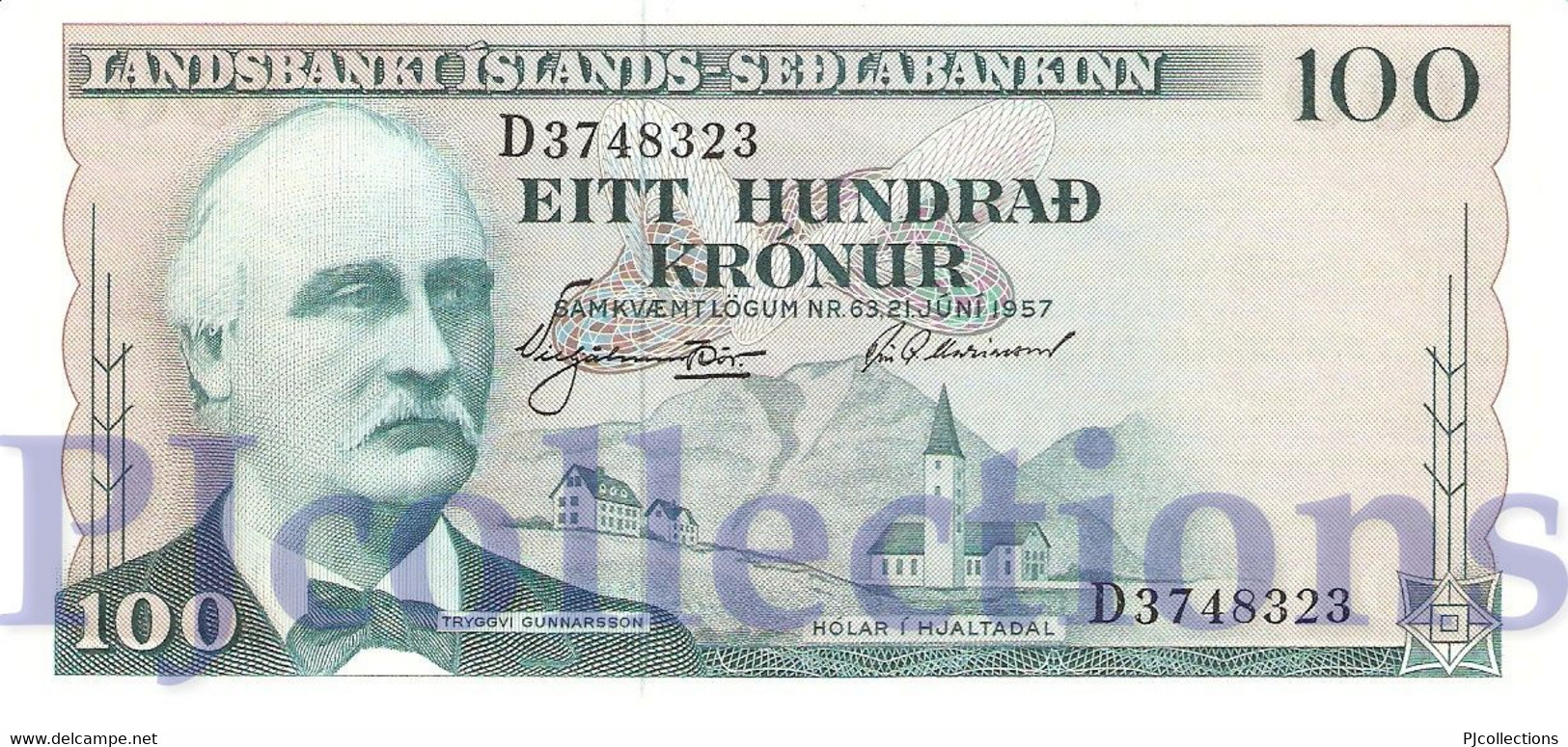 ICELAND 100 KRONUR 1957 PICK 40a UNC - Iceland