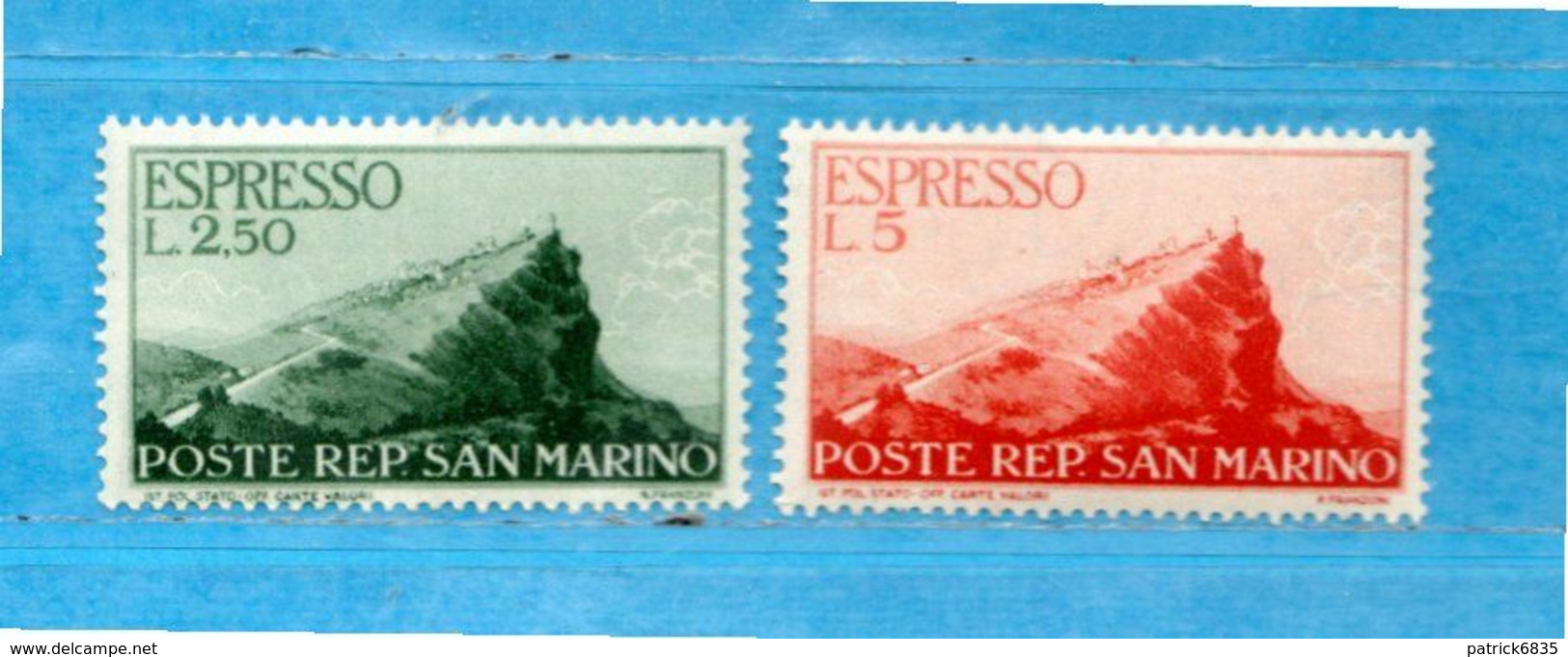 (Riz) San.MARINO**-1945 - ESPRESSO VEDUTA. Unif. E.11/E12. MNH. - Eilpost