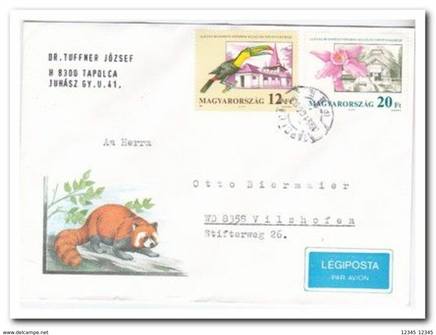 1991, 2 Letters From Tapolca To Vilshofen Germany - Brieven En Documenten