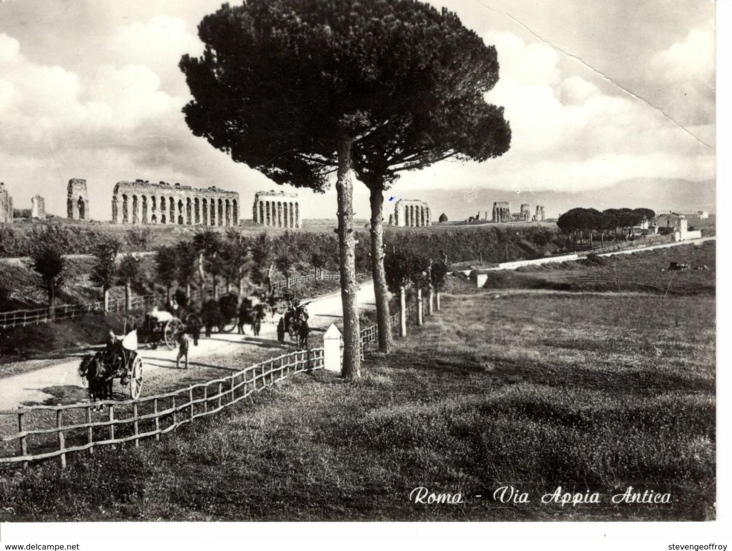 Italie Rome Roma Via Appia Antica Rue Appienne The Appian Wat 1961 Asniere Facteur - Parks & Gardens