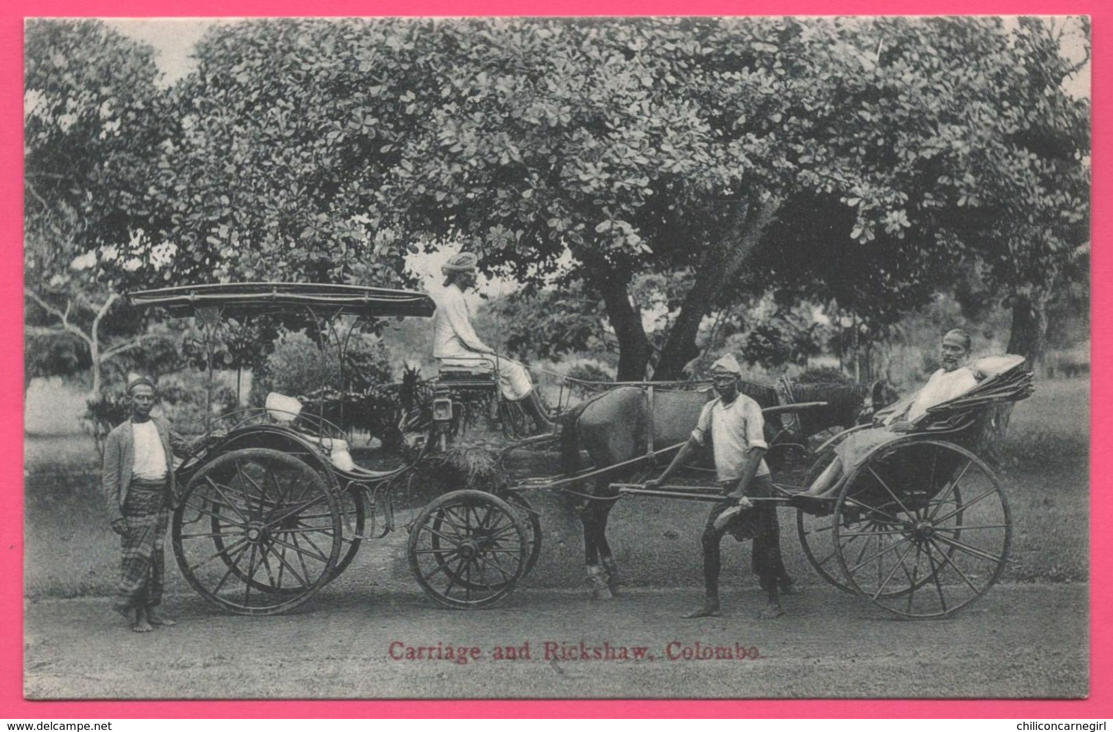 Ceylon - Sri Lanka - Colombo - Carriage And Rickshaw - Pousse Pousse - Attelage - Animée - Edit. APOTHECARIES Co Ltd - Sri Lanka (Ceilán)