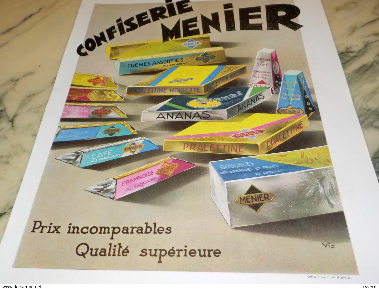 ANCIENNE PUBLICITE QUALITE SUPERIEUR   CHOCOLAT  MENIER 1932 - Affiches