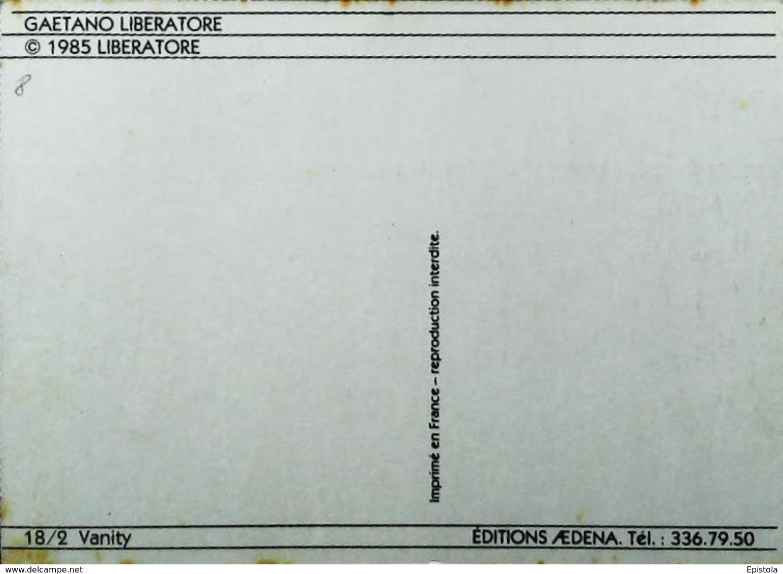 Carte Postale RANXEROX - Illustration Gaetano Liberatore  1985  18/2   Vanity - Ranxerox