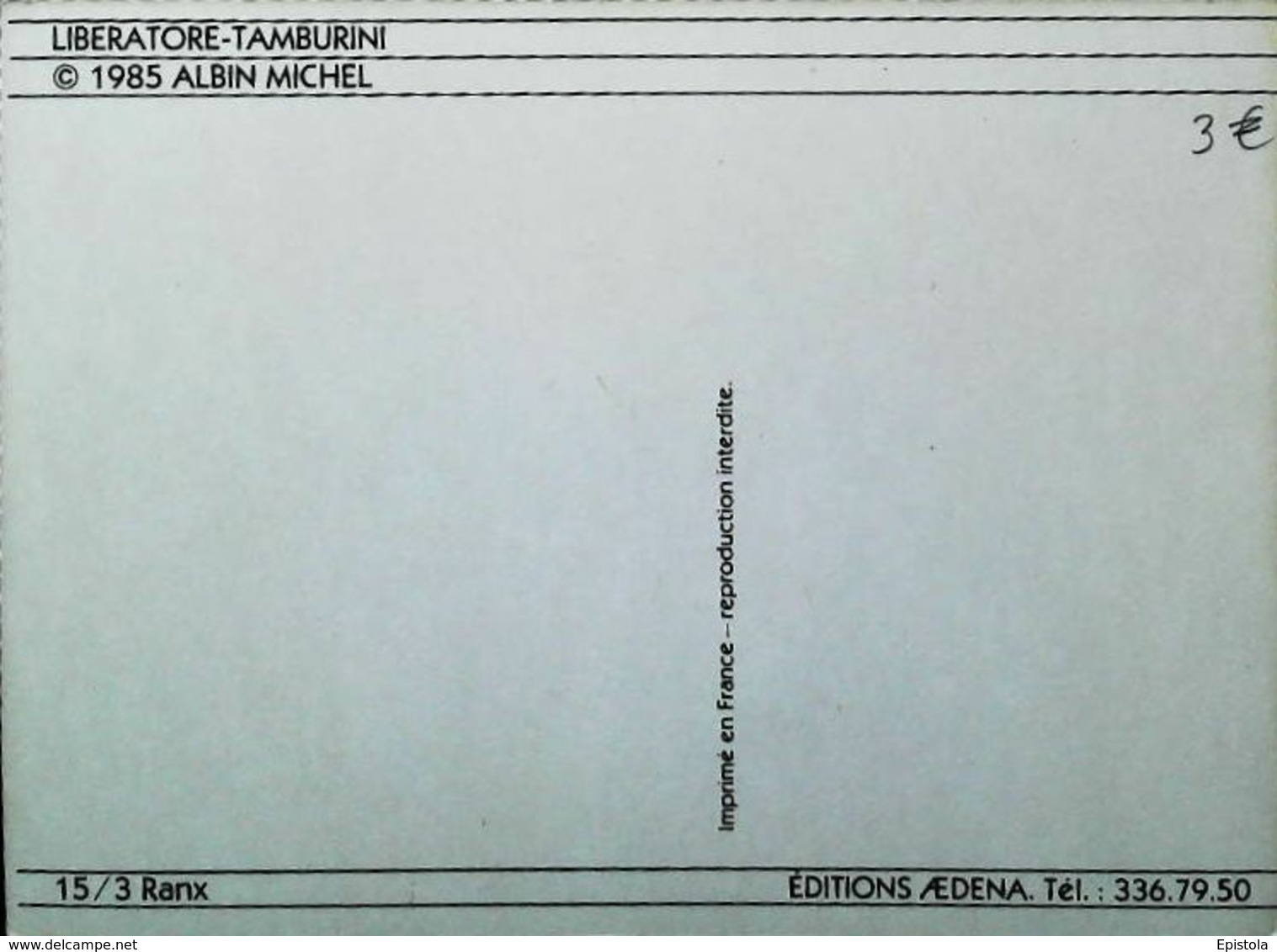 Carte Postale RANXEROX - Illustration Gaetano Liberatore  1985  15/3  Ranx - Ranxerox