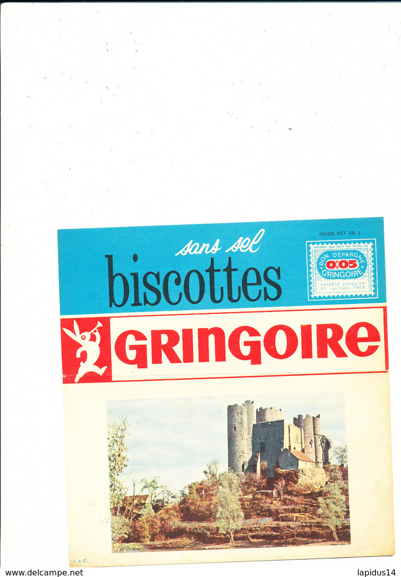 BU 1929 /   BUVARD     BISCOTTES   SANS SEL    GRINGOIRE - Biscottes