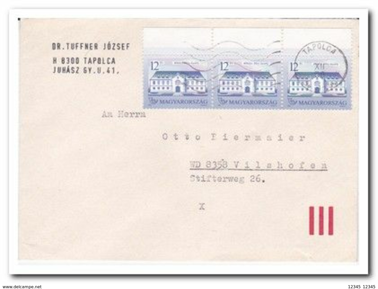 1991, Letter From Tapolca To Vilshofen Germany - Cartas & Documentos