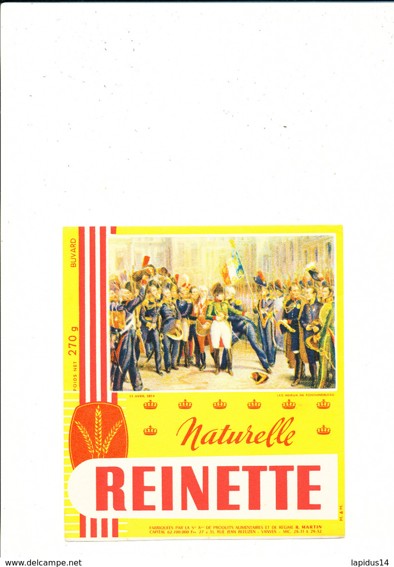 BU 1941  /   BUVARD     BISCOTTES    REINETTE     LES ADIEUX DE FONTAINEBLEAU - Biscottes