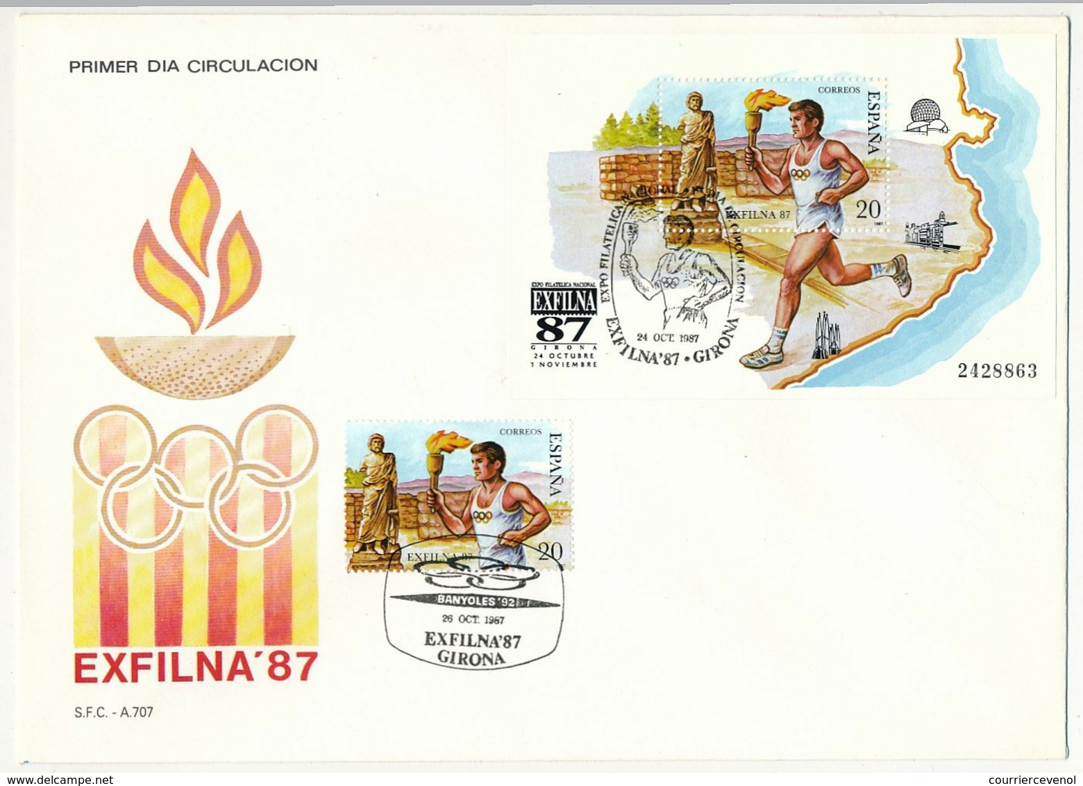 3 Enveloppes : ESPAGNE Exphilna 87 + COREE Divers Séoul + USA Atlanta 1996 - Etat TTB/SUP - Ete 1988: Séoul