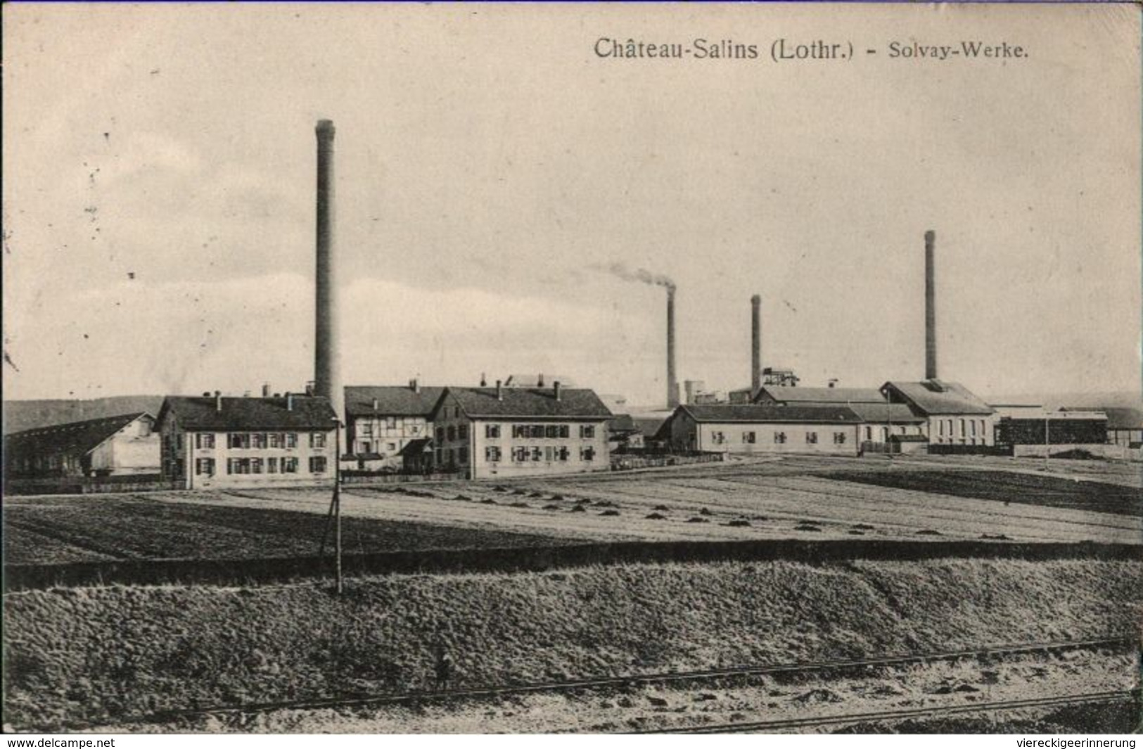 ! [57] Cpa Château-Salins, Lothringen, Solvay Werke, Fabrik, Industrie, Feldpost, 1915 - Chateau Salins