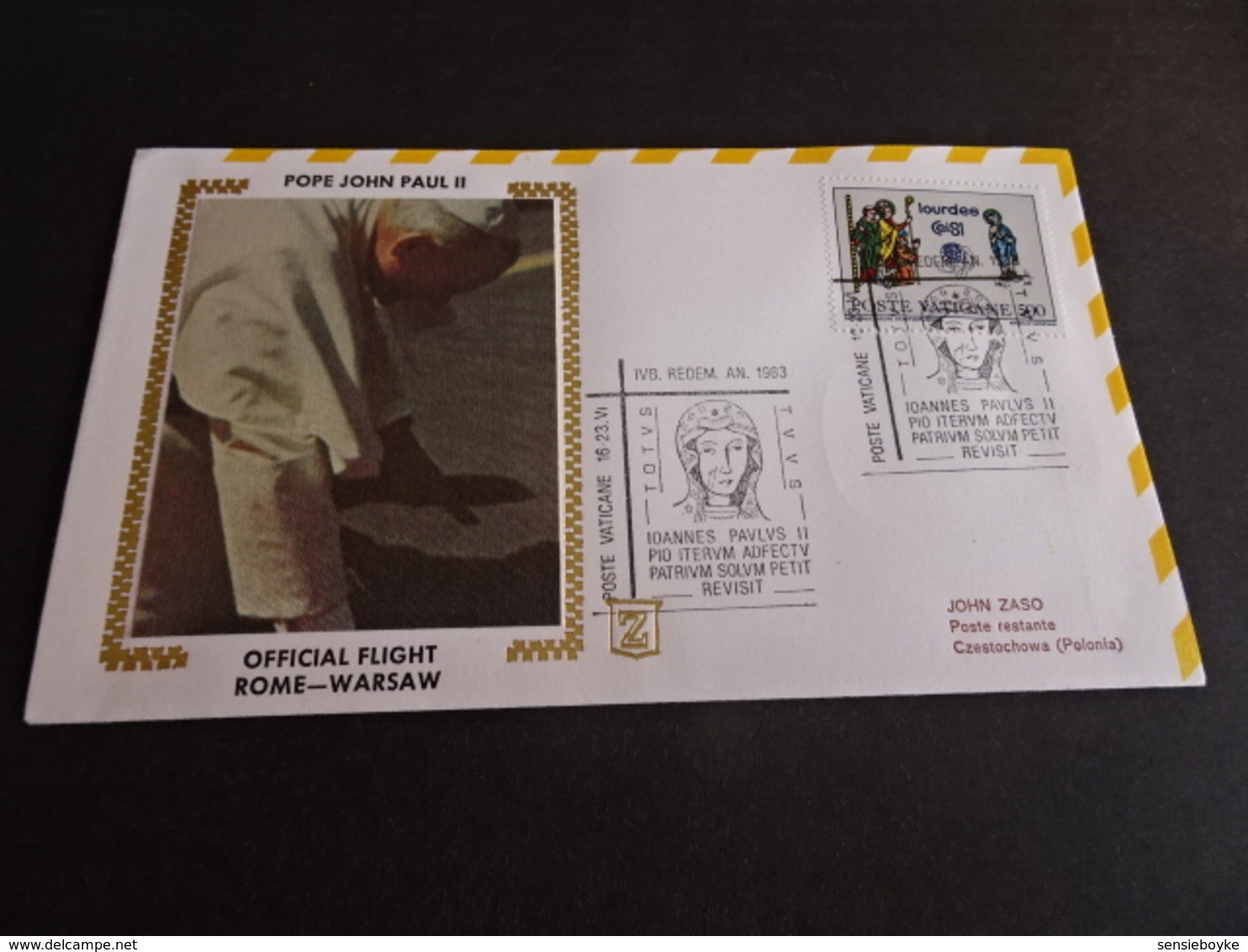 JO609-   Cover 1983 - Vatican Limited Edition Series N° 396 - Pope John Paul II - Official Flight Rome - Warshaw - Päpste