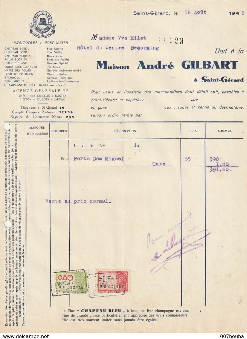 Saint-Gérard / Maison André Gilbart - Monopoles Et Spécialités De Boissons Alcoolisées - Old Professions