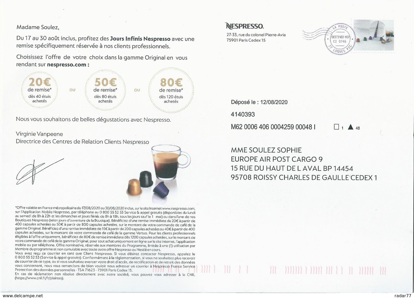 Destineo MD7 Avec Simili-timbre Capsules De Nespresso - Privatganzsachen