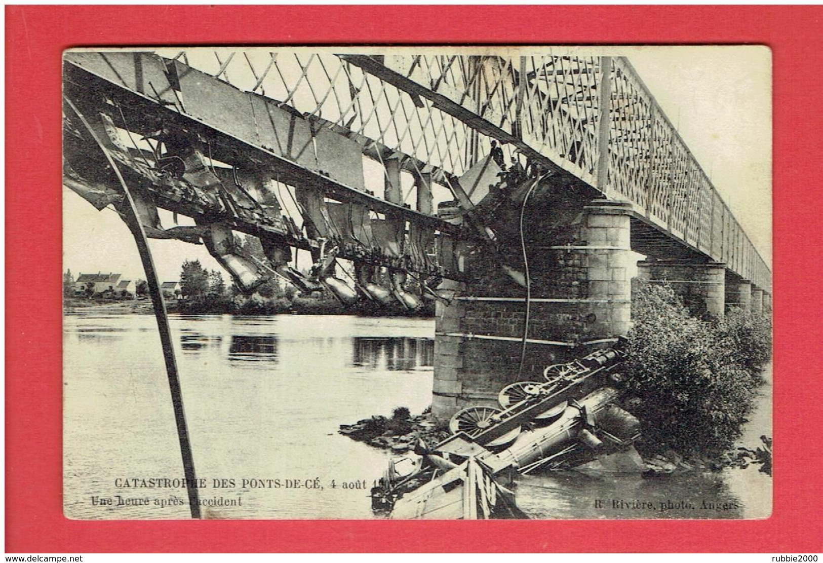 LES PONTS DE CE CATASTROPHE FERROVIAIRE DU 4 AOUT 1907 UNE HEURE APRES L ACCIDENT TRAIN LOCOMOTIVE CARTE EN BON ETAT - Les Ponts De Ce