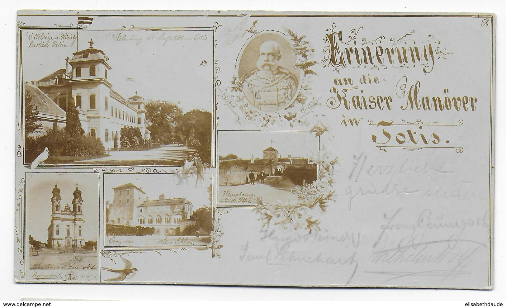 HONGRIE - 1897 - TRES RARE CP ENTIER POSTAL PRIVEE Des MANOEUVRES De L'EMPEREUR à TOTIS ! De KOMAROM => WIEN => BÖHMEN - Postal Stationery