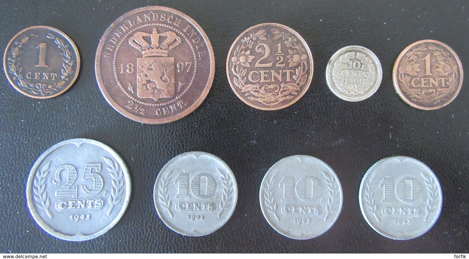 Pays-Bas / Nederland - 9 Monnaies Dont Une D'Inde Néerlandaise Entre 1 Cent 1896 Et 10 Cents 1943 - Colecciones