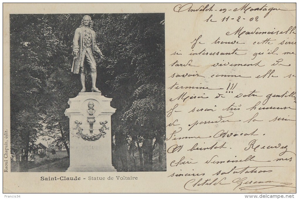 CPA - St Claude - Statue De Voltaire - Saint Claude