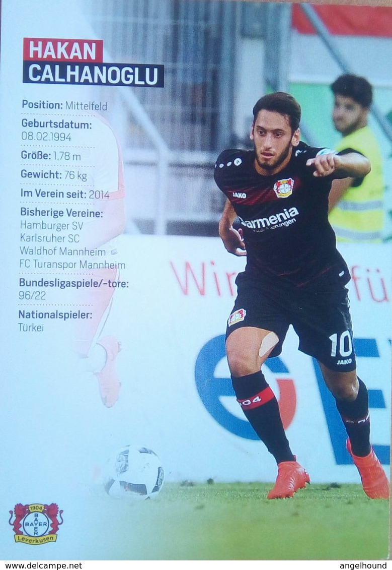 Bayer 04 Hakan Calhanoglu Signed Card - Autographes