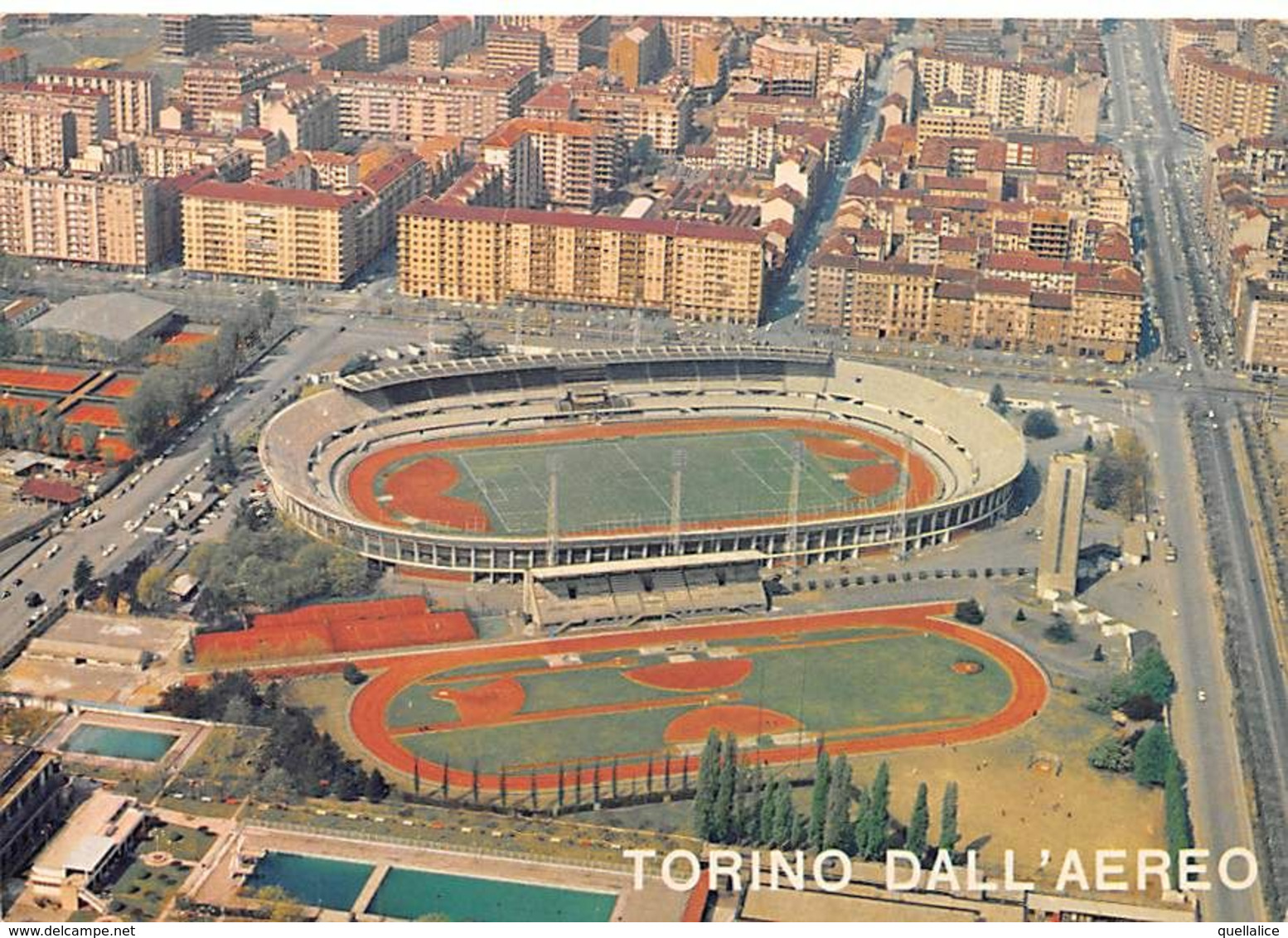 01753 "TORINO - STADIO COMUNALE DALL'AEREO"  SACAT 385. CART NON SPED - Stadien & Sportanlagen