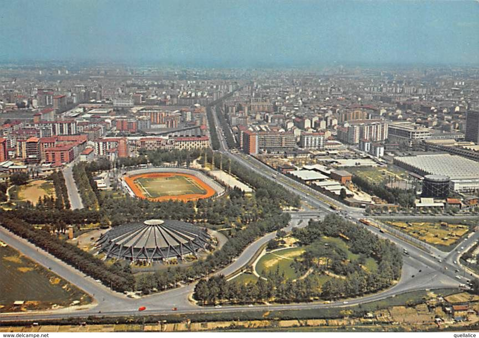 01757 "TORINO - PARCO E CAMPO RUFFINI - PALAZZO DELLO SPORT - DALL'AEREO"   CART NON SPED - Stadi & Strutture Sportive