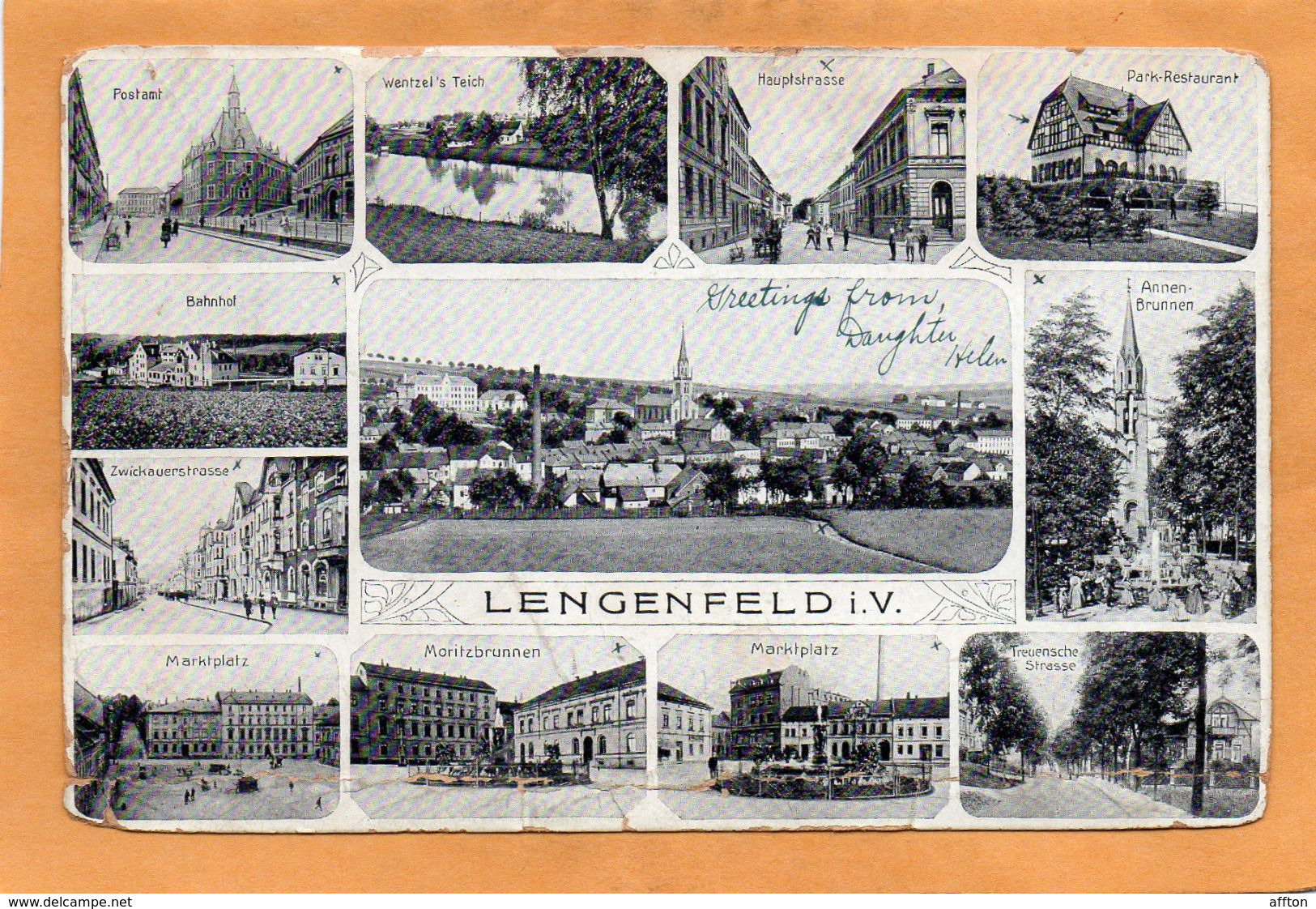 Lengenfeld I V Germany 1908 Postcard - Lengefeld