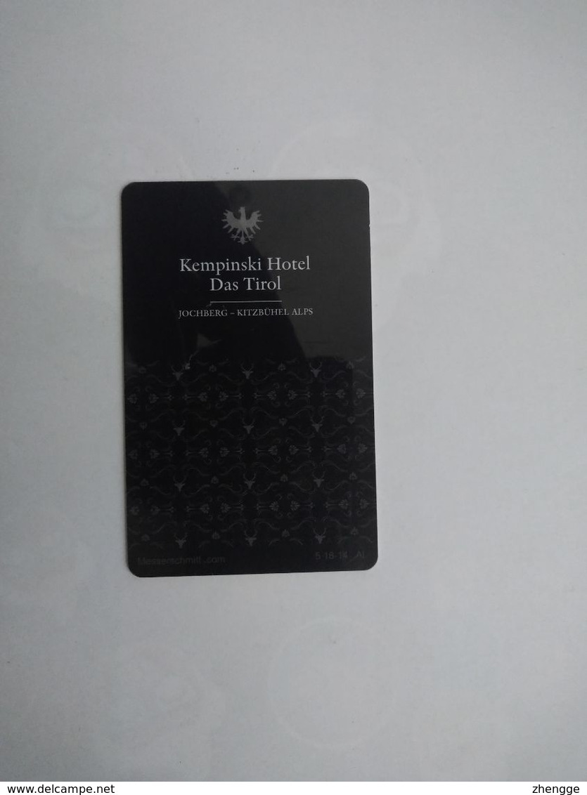 Austria Hotel Key, Kempinski Hotel Das Tirol, Jochberg-Kitzbuhel Alp (1pcs) - Cartas De Hotels