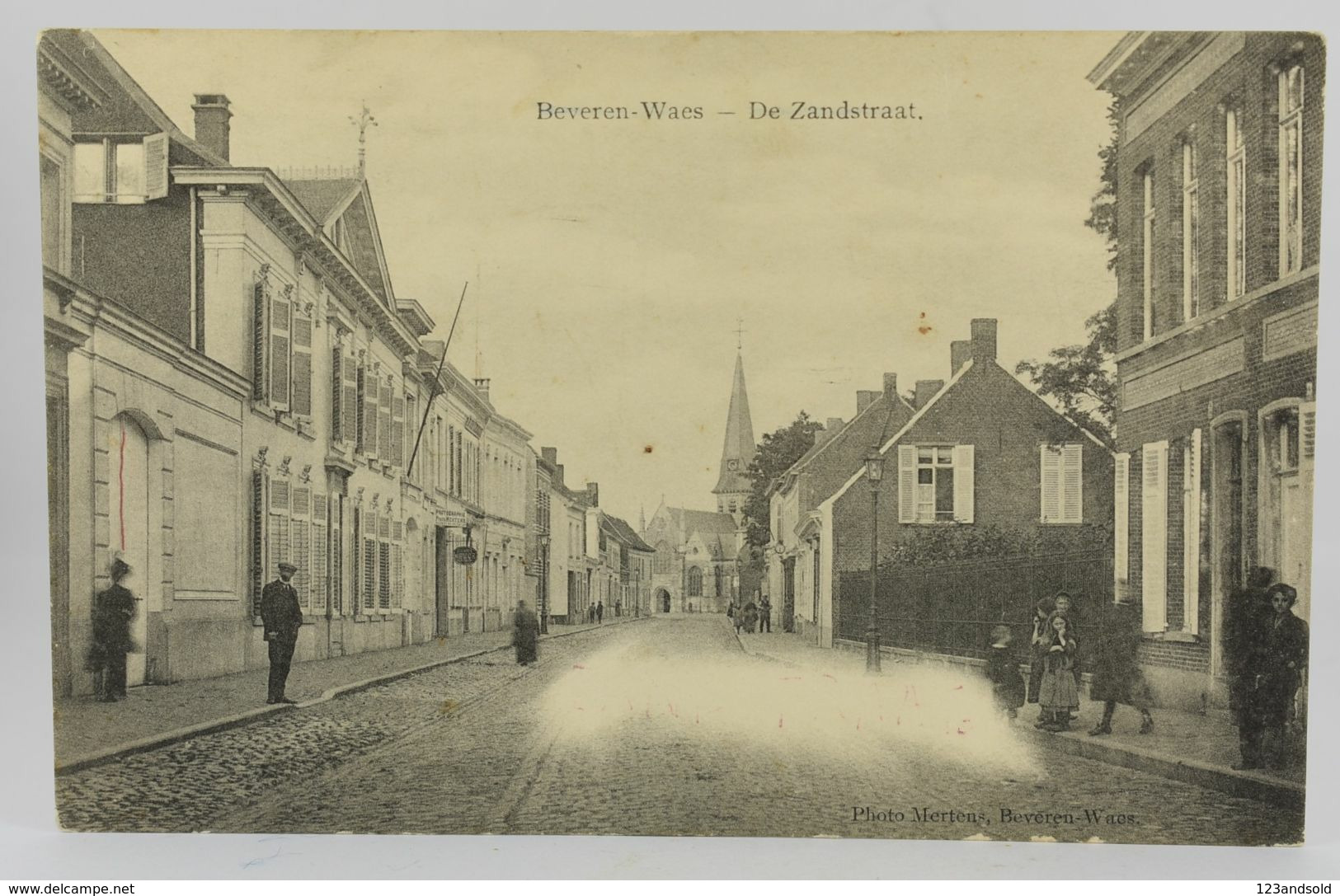 Oude Postkaart - Carte Postale - Beveren Waas - De Zandstraat Kerk - Beveren-Waas