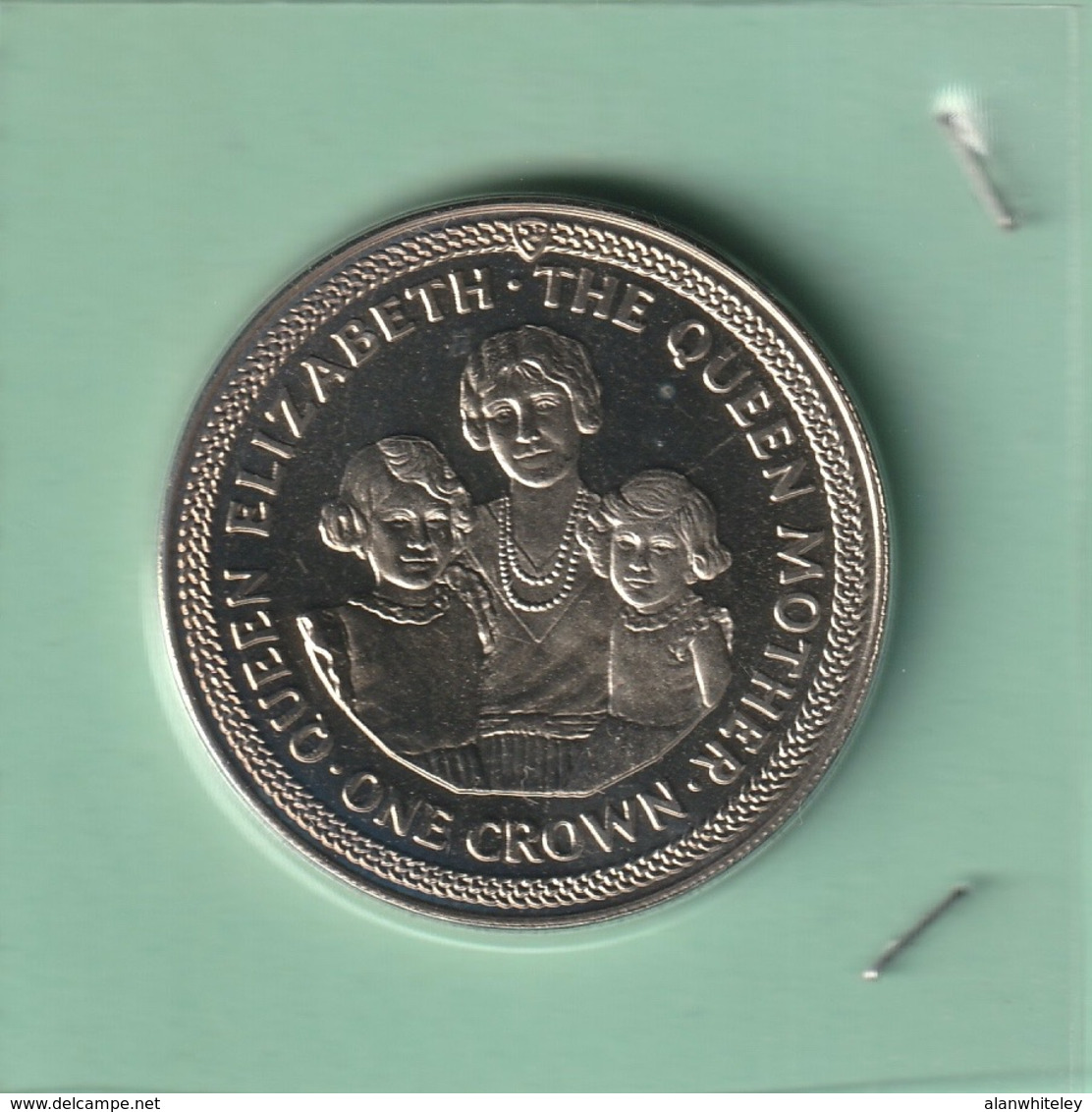 ISLE OF MAN 1990 Queen Mother's 90th Birthday Crown: Single Coin UNCIRCULATED - Isle Of Man