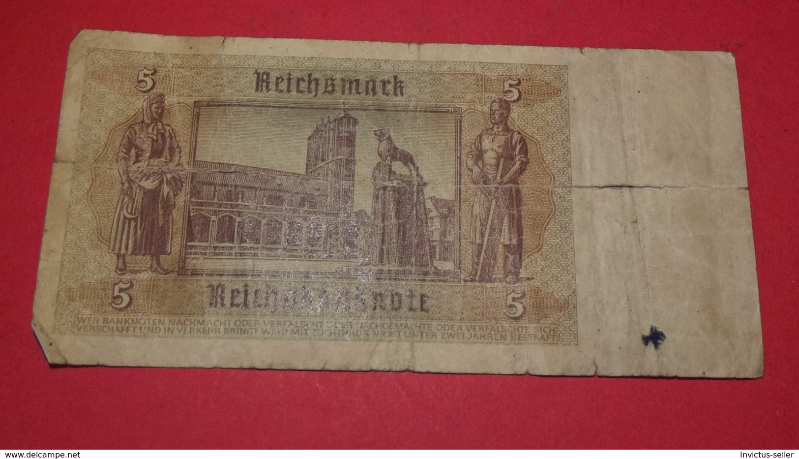 1939  GERMANIA NAZISTA HITLER BANCONOTE TEDESCA 5 REICH MARK GERMANY BANKNOT BILLET DE BANQUE ALLEMAND NAZI - 5 Reichsmark