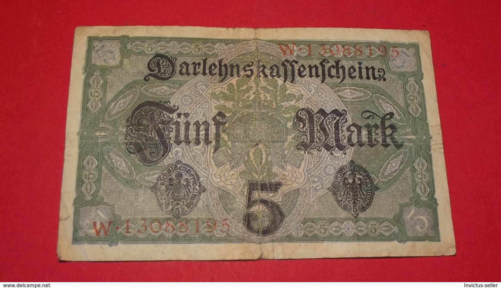 1917  GERMANIA PRIMA GUERRA MONDIALE BANCONOTE TEDESCA 5 REICH MARK GERMANY BANKNOT BILLET DE BANQUE ALLEMAND NAZI - 5 Mark