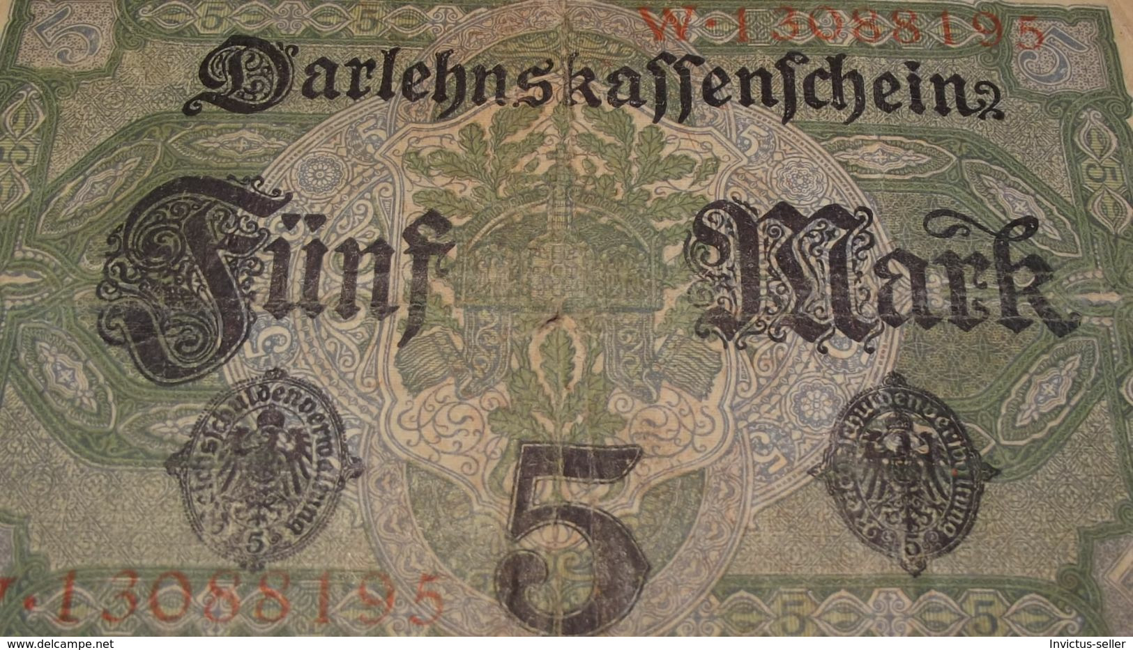 1917  GERMANIA PRIMA GUERRA MONDIALE BANCONOTE TEDESCA 5 REICH MARK GERMANY BANKNOT BILLET DE BANQUE ALLEMAND NAZI - 5 Mark